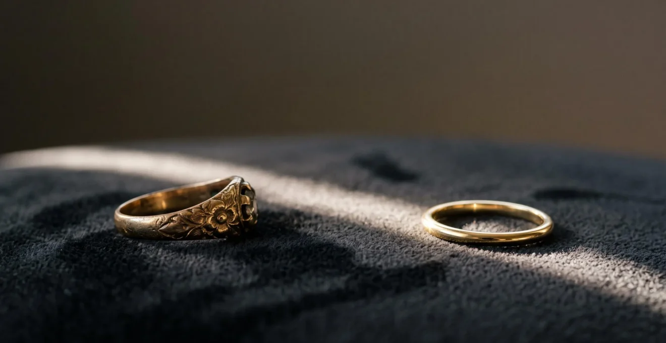 Anillo antiguo familiar transformado en una pieza contemporánea, simbolizando la unión entre el pasado y el presente