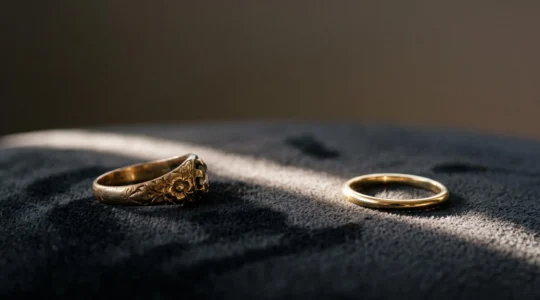 Anillo antiguo familiar transformado en una pieza contemporánea, simbolizando la unión entre el pasado y el presente